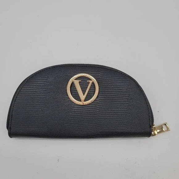 Joan Vass Accessories - Joan Vass New York Black Lizard Embossed Wallet Gold